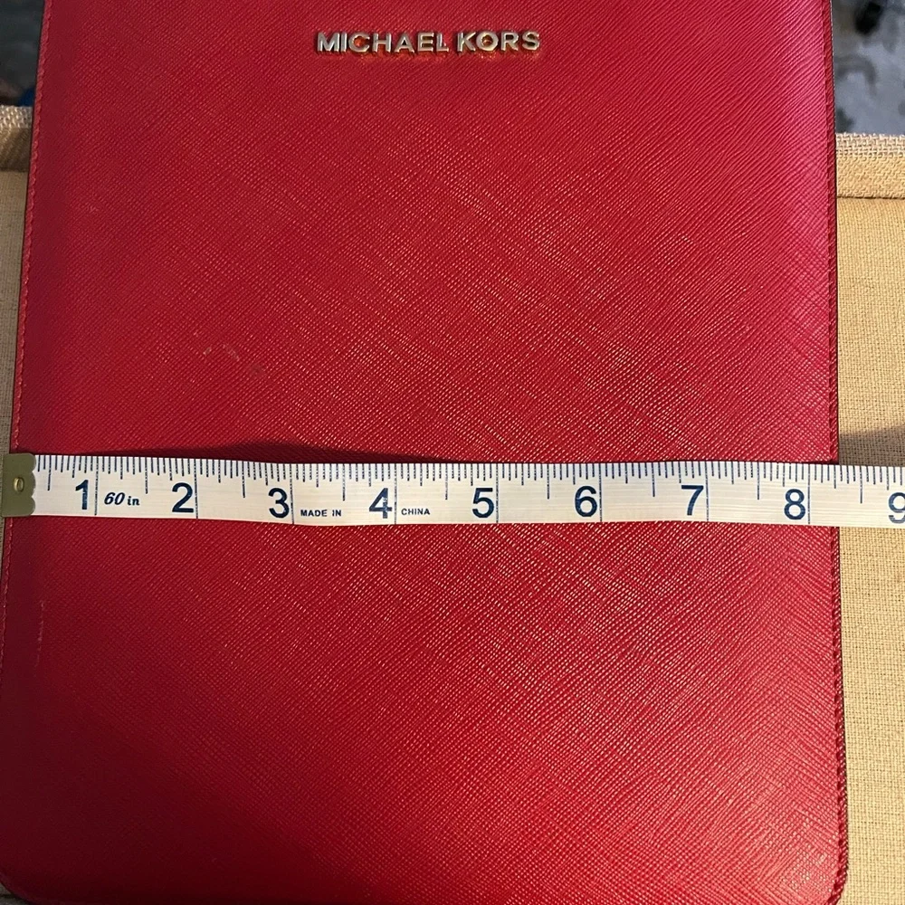 NWOT MICHAEL KORS Red Saffiano Leather iPad Padded Sleeve /Pouch /Case /Cover